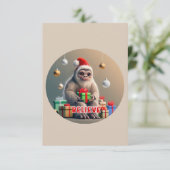Kerst Geloof de Sasquatch Bigfoot Bedankkaart (Staand voorkant)