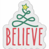 Kerst "Geloof" Doorzichtige Sticker (Voorkant)