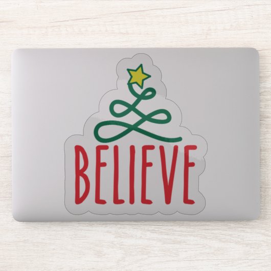 Kerst "Geloof" Doorzichtige Sticker (Computer)