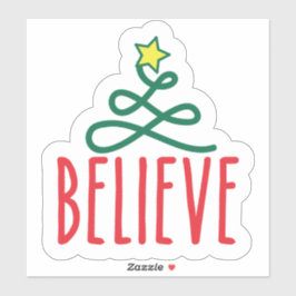 Kerst "Geloof" Doorzichtige Sticker