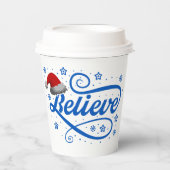 Kerst Geloof Sinterklaas - Santa Hat Blauw Papieren Bekers (Voorkant)