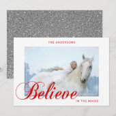 Kerst gelooft in het magische rood | FOTO Feestdagenkaart (Voorkant / Achterkant)