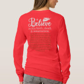 Kerst gelooft Jezus Natitivity Red Long Slaper T-shirt (Achterkant)