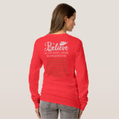 Kerst gelooft Jezus Natitivity Red Long Slaper T-shirt (Achterkant volledig)