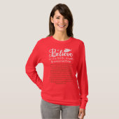 Kerst gelooft Jezus Natitivity Red Long Slaper T-shirt (Voorkant volledig)