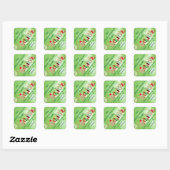 Kerst GELOVEN Groene Bokeh Retouradres Vierkante Sticker (Vel)
