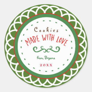 Kerst "Gemaakt met liefde" Kerstcadeau Sticker