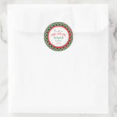 Kerst "Gemaakt Met Liefde" Kerstcadeau Sticker (Tas)