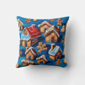 Kerst gember Cookies Houses Trees Vakantie deco Kussen (Achterkant)