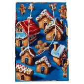 Kerst gember Cookies Houses Trees Vakantie deco Medium Cadeauzakje (Voorkant)