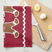 Kerst- Gemberkoek Jongens Keukenhanddoek  (Quarter Fold)