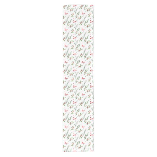 Kerst gemengd Botanisch Patroon Korte Tafelloper (Voorkant)