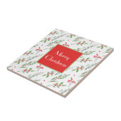 Kerst gemengd Botanisch Patroon Tegeltje (Zijkant)