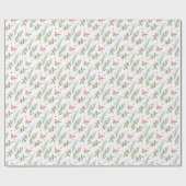 Kerst Gemengd Botanisch Patroon Wrapping Papier (Vlak)
