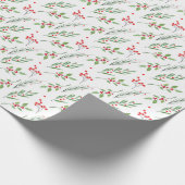 Kerst Gemengd Botanisch Patroon Wrapping Papier (Hoek)