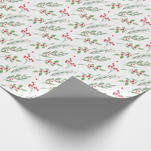 Kerst Gemengd Botanisch Patroon Wrapping Papier (Hoek)