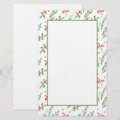 Kerst, gemengd met botanische patroonbakkerij briefpapier (Voorkant / Achterkant)