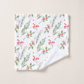 Kerst Gemengde Botanische Patroon Badhanddoek Set Bad Handdoek (Wasdoekje)