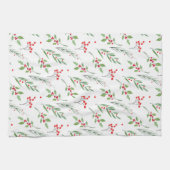 Kerst Gemengde Botanische Patroon Keukenhanddoek (Horizontaal)