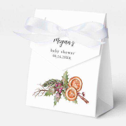 Kerst Genderneutraal Baby shower Bedankdoosjes (Voorkant Zijde)