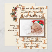 Kerst genderneutraal nieuwkomer aankondiging (Voorkant / Achterkant)