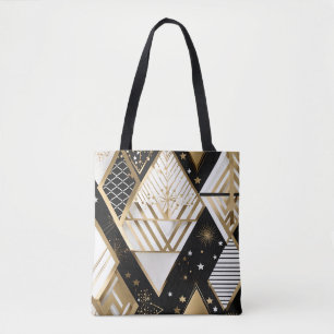 kerst geometrische vormen boodschappentas tote bag