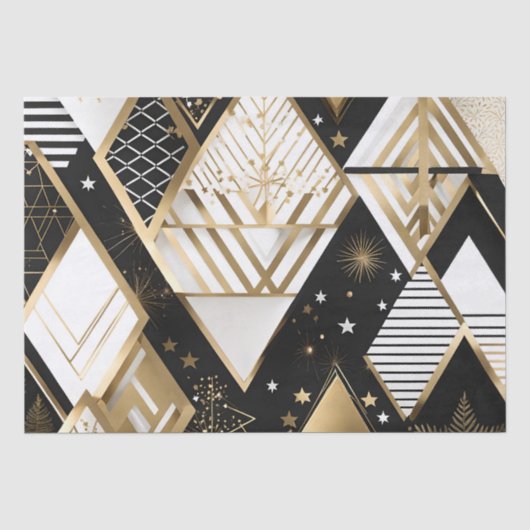 Kerst geometrische vormen tissue papier (Voorkant)