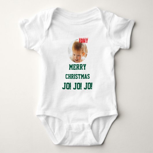 Kerst gepersonaliseerd Baby Jersey Bodysuit kleur (Voorkant)