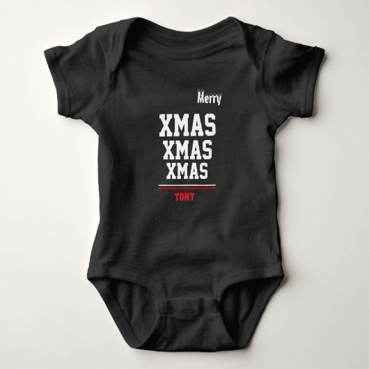 Kerst gepersonaliseerd Baby Jersey Onesie kleur Romper (Voorkant)