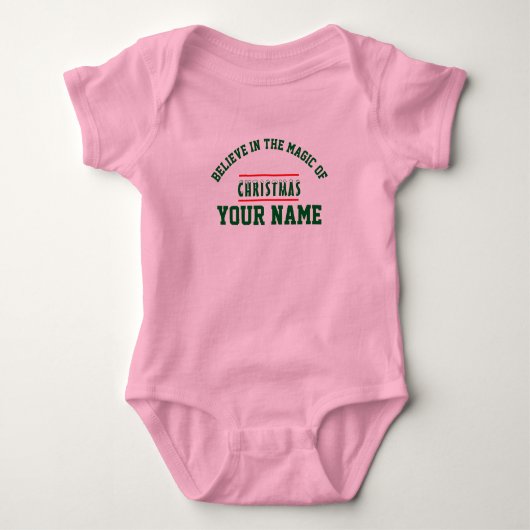 Kerst gepersonaliseerde Baby Jersey Bodysuit (Voorkant)
