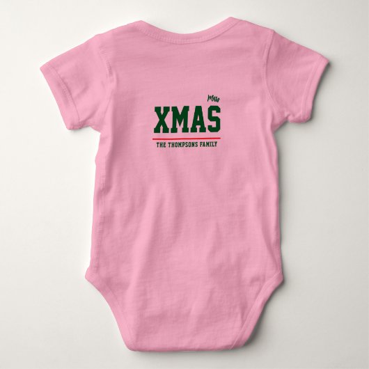 Kerst gepersonaliseerde Baby Jersey Bodysuit (Achterkant)