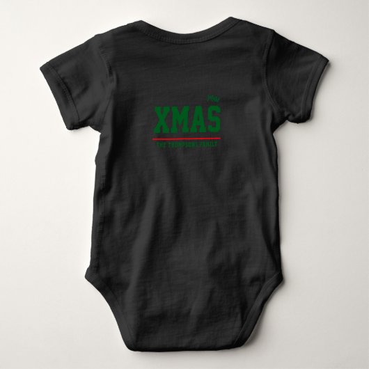 Kerst gepersonaliseerde Baby Jersey Bodysuit (Achterkant)