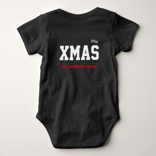 Kerst gepersonaliseerde Baby Jersey Bodysuit kleur (Achterkant)