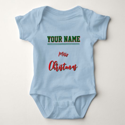 Kerst gepersonaliseerde Baby Jersey Bodysuit kleur (Voorkant)