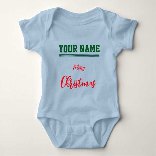 Kerst gepersonaliseerde Baby Jersey Bodysuit kleur (Voorkant)