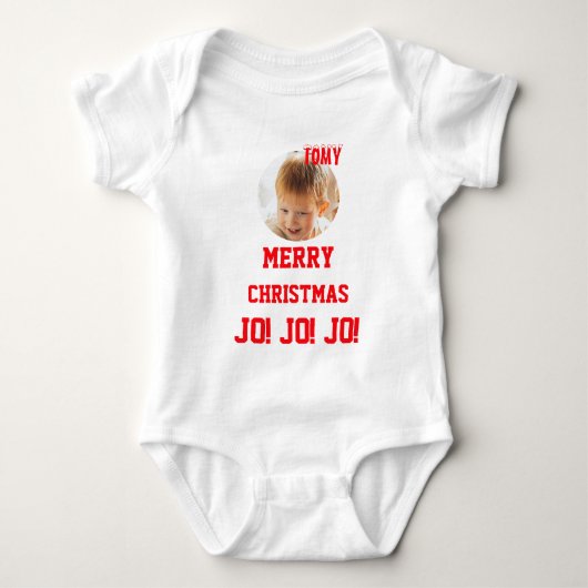 Kerst gepersonaliseerde Baby Jersey Bodysuit kleur (Voorkant)