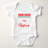 Kerst gepersonaliseerde Baby Jersey Bodysuit kleur (Voorkant)