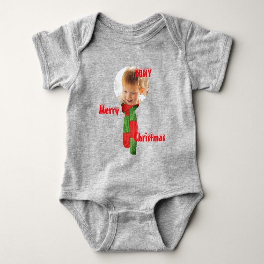 Kerst gepersonaliseerde Baby Jersey Bodysuit kleur (Voorkant)