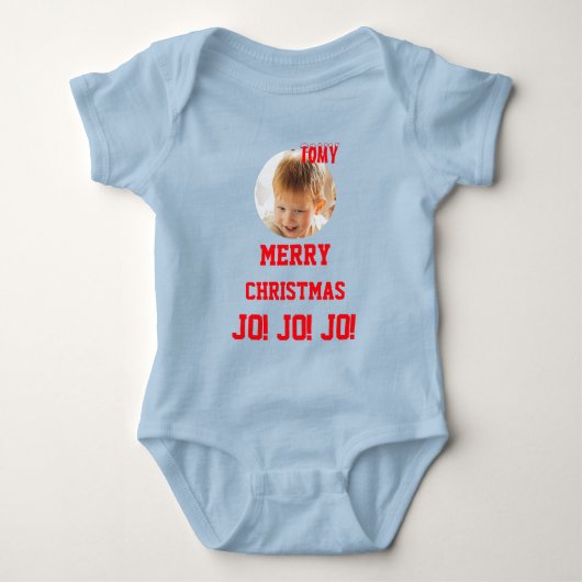 Kerst gepersonaliseerde Baby Jersey Bodysuit kleur (Voorkant)