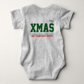 Kerst gepersonaliseerde Baby Jersey Bodysuit kleur (Achterkant)