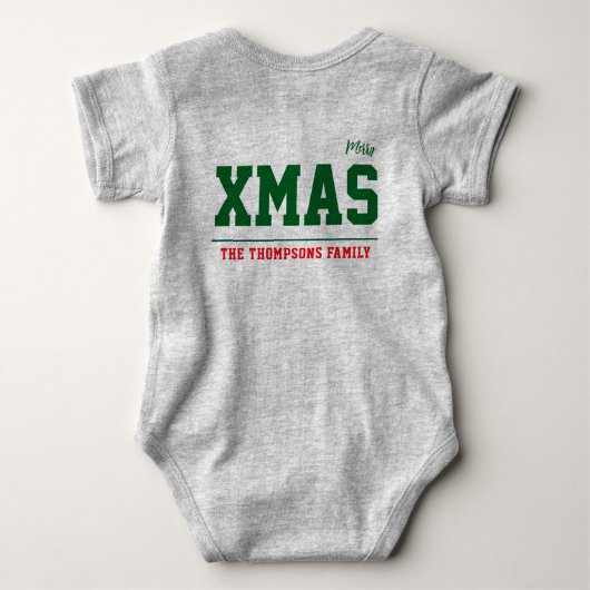 Kerst gepersonaliseerde Baby Jersey Bodysuit kleur (Achterkant)