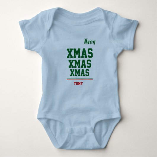 Kerst gepersonaliseerde Baby Jersey Bodysuit kleur (Voorkant)