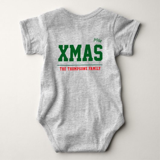 Kerst gepersonaliseerde Baby Jersey Bodysuit kleur (Achterkant)