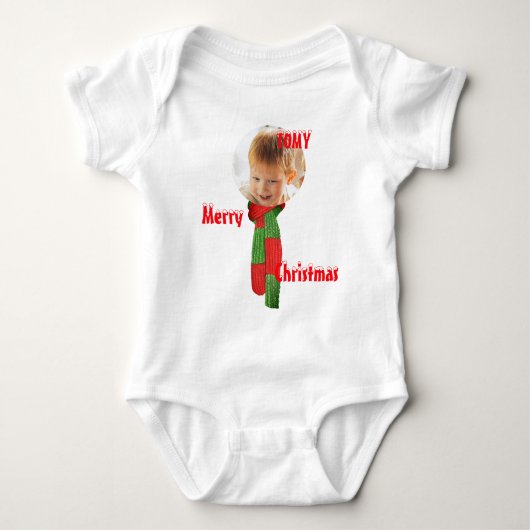 Kerst gepersonaliseerde Baby Jersey Bodysuit kleur (Voorkant)