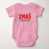 Kerst gepersonaliseerde Baby Jersey Bodysuit kleur (Achterkant)
