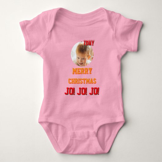 Kerst gepersonaliseerde Baby Jersey Bodysuit kleur (Voorkant)