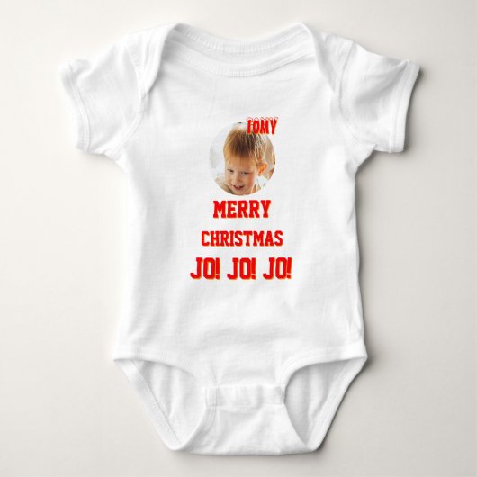 Kerst gepersonaliseerde Baby Jersey Bodysuit kleur (Voorkant)