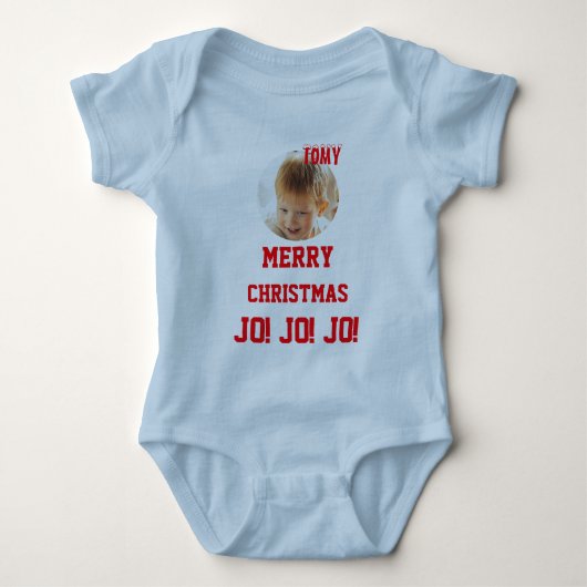 Kerst gepersonaliseerde Baby Jersey Bodysuit kleur (Voorkant)