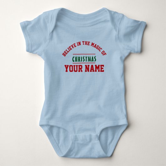 Kerst gepersonaliseerde Baby Jersey Bodysuit kleur (Voorkant)