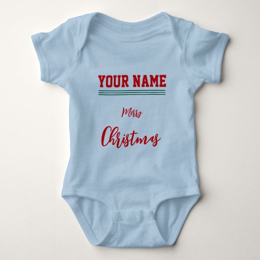 Kerst gepersonaliseerde Baby Jersey Bodysuit kleur (Voorkant)